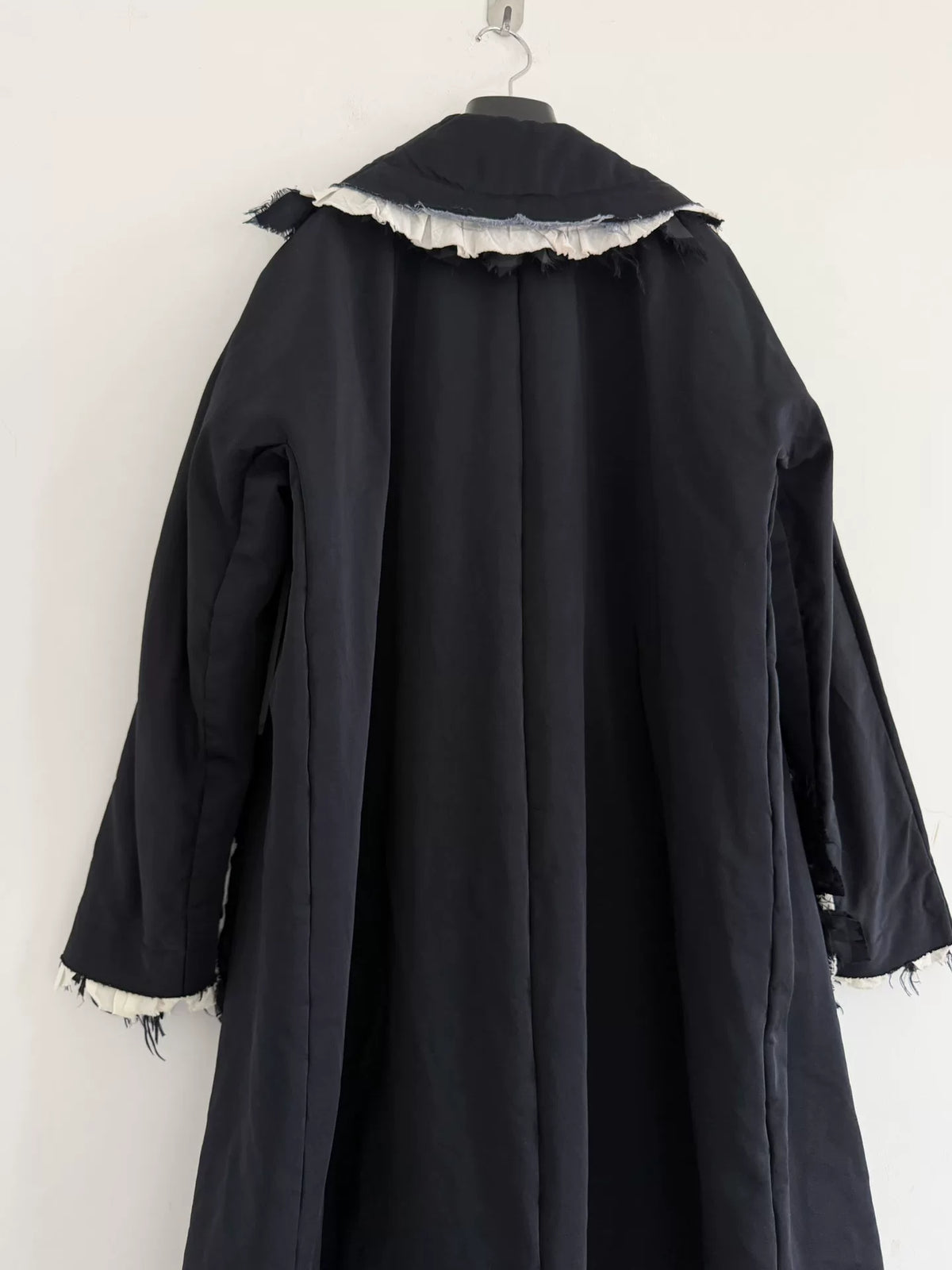 Comme Des Garçons Frayed Edge Snowman Wool Blend Coat
