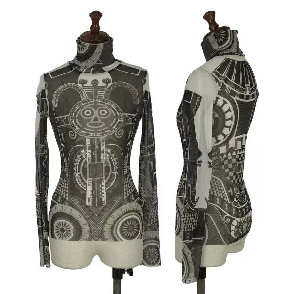 Jean Paul Gaultier Vintage Black Robot Mesh Top