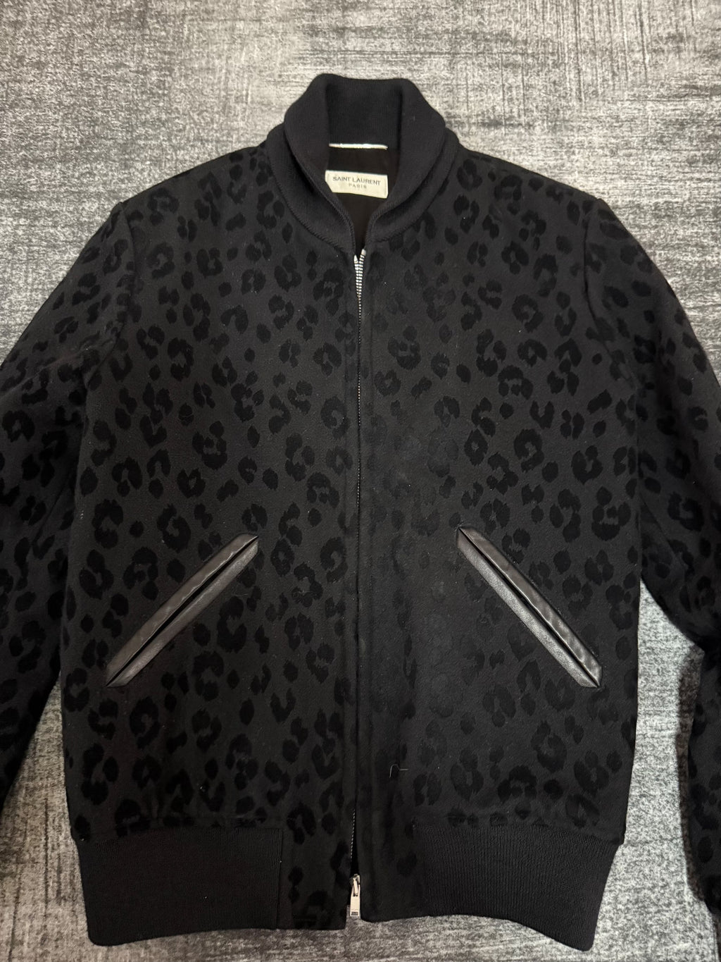 Saint Laurent 15FW Dark Leopard Print Padded Jacket