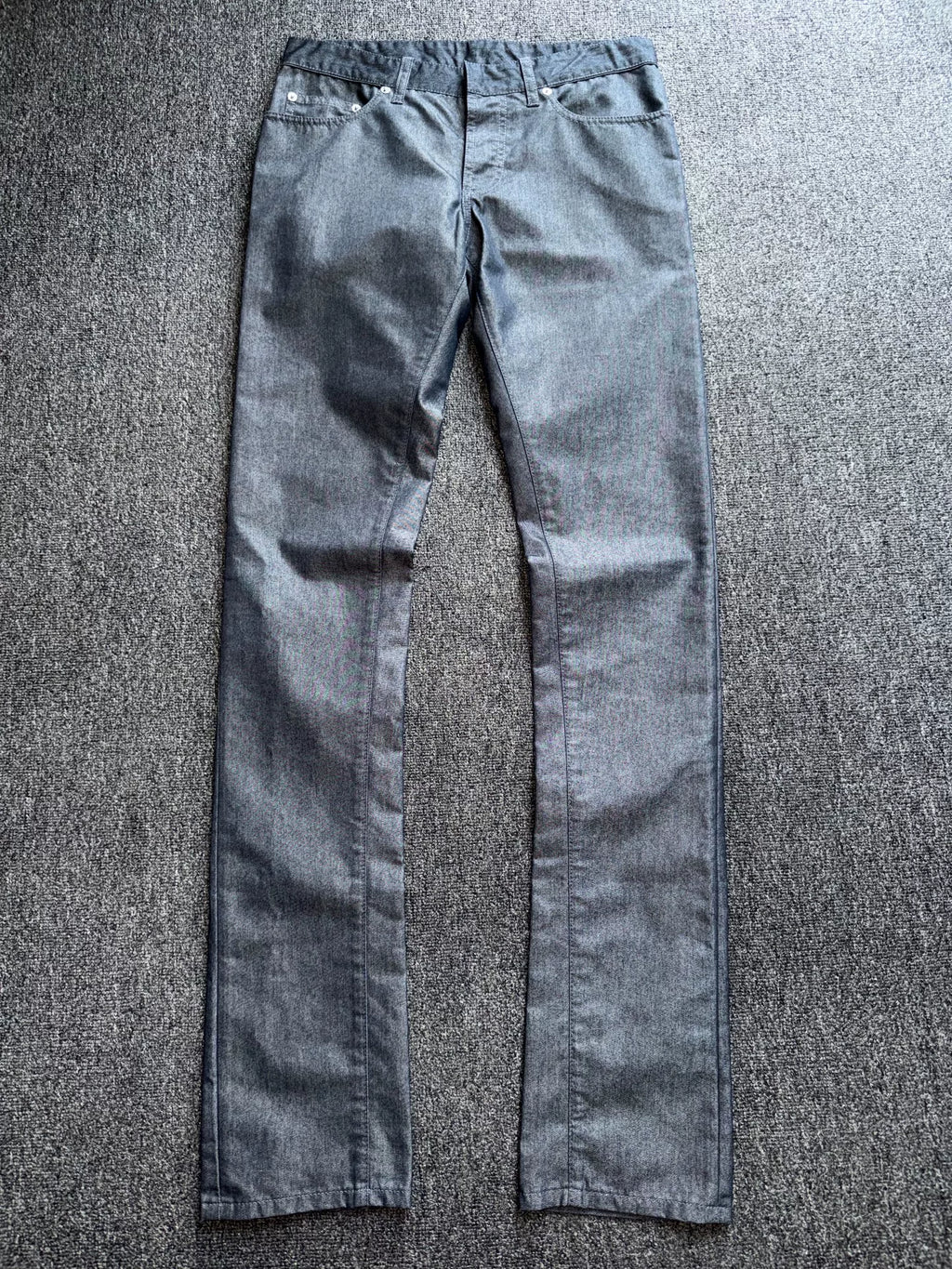 Balenciaga 13FW Metallic Straight-Leg Pants Jeans