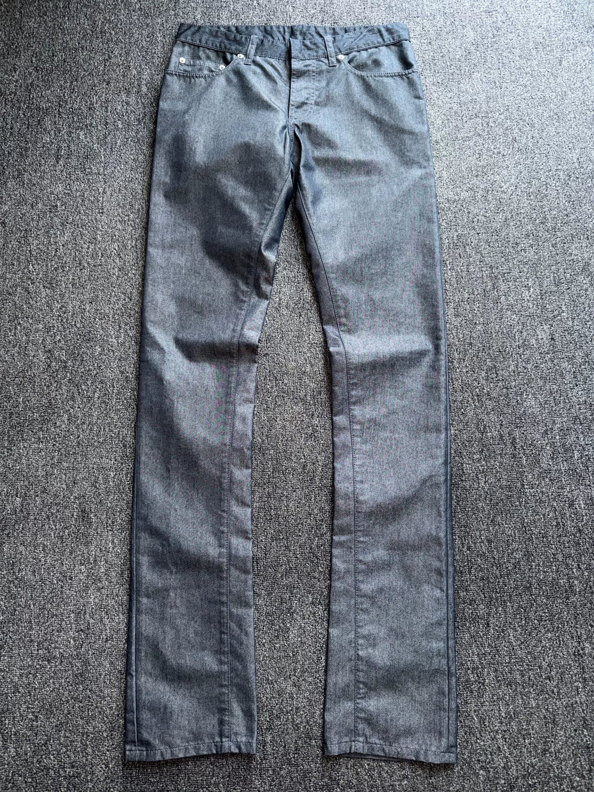 Balenciaga 13FW Metallic Straight-Leg Pants Jeans