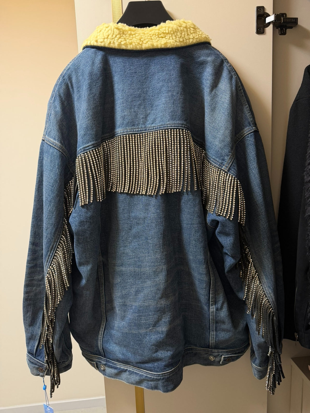 Celine FW22 Rhinestone Fringe Denim Jacket