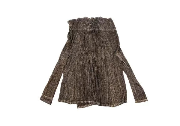 Issey Miyake Vintage Gold Shiny Pleated Top