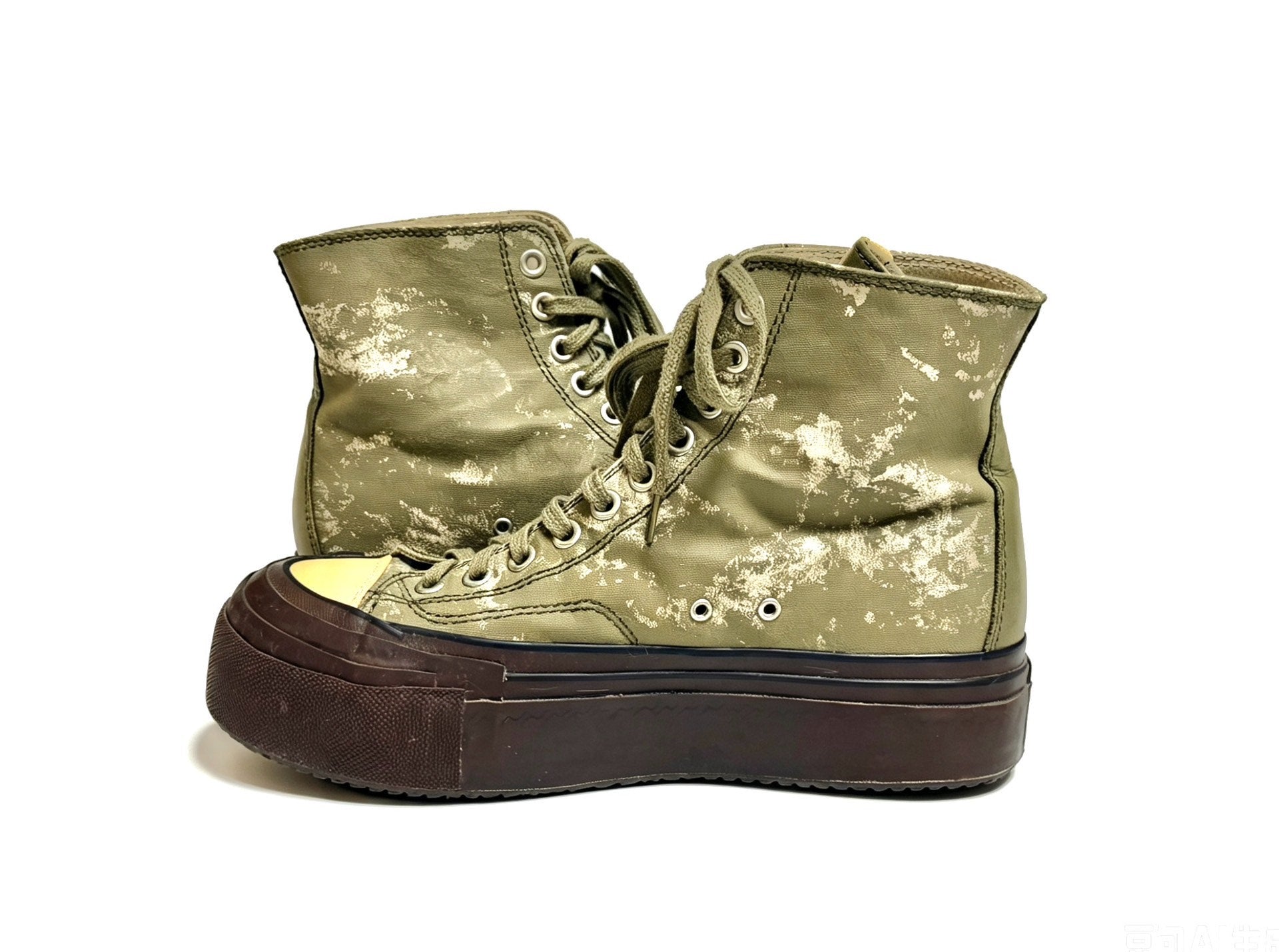 Visvim Skagway Hi G.patten 21SS Tie-Dye Distressed Beige Shoes