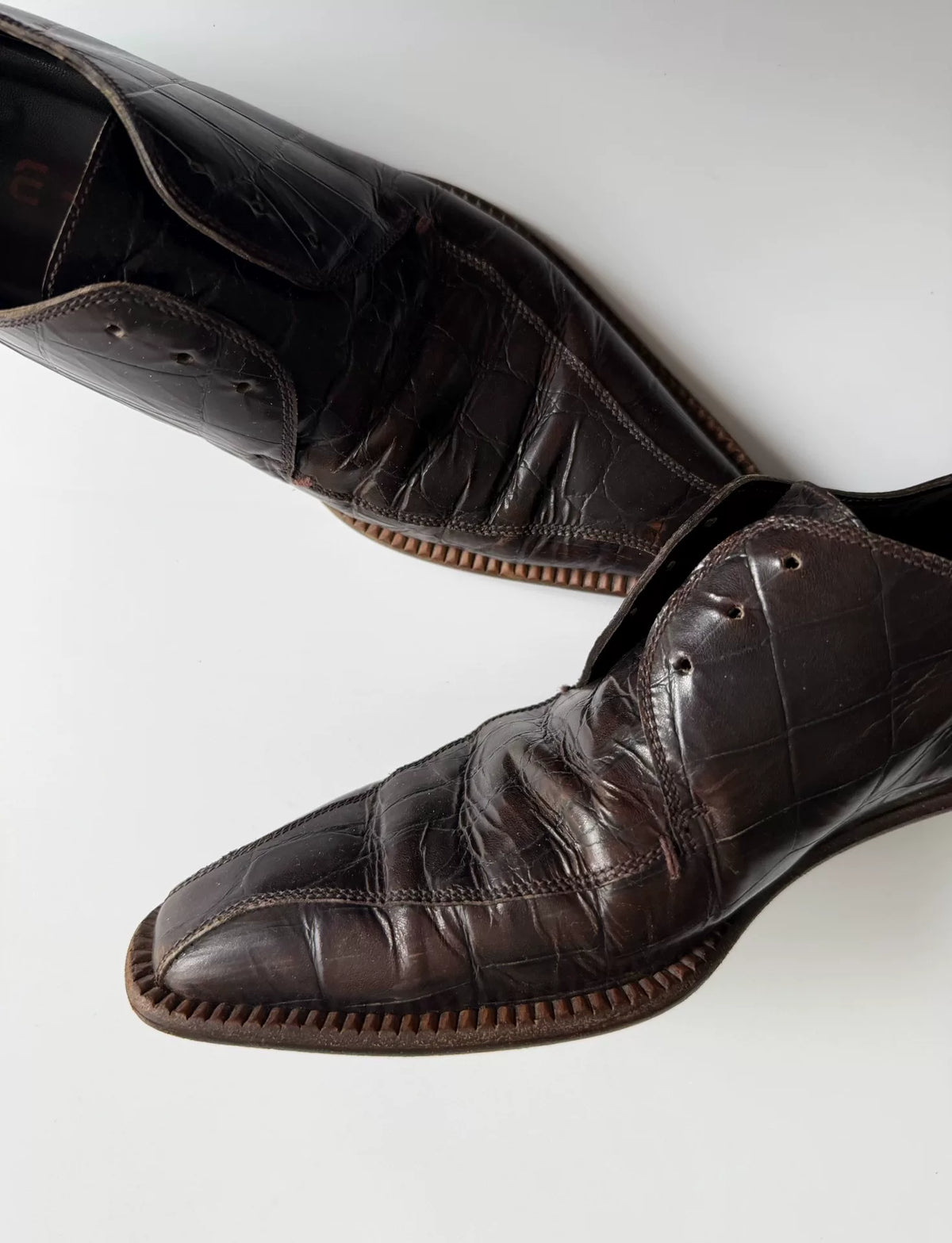 Miu Miu 2000s Pointed-Toe Leather Flats