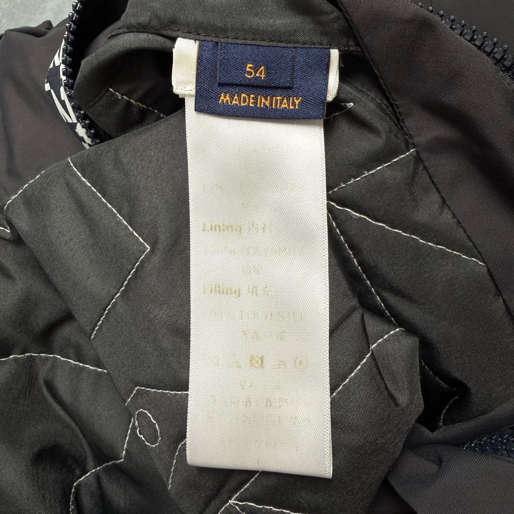 Louis Vuitton Black and White Houndstooth All-Over Logo Zip-Up Jacket