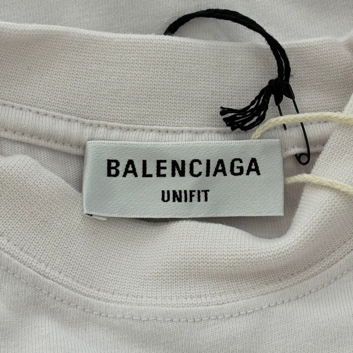 Balenciaga White Blocked Logo Letter Print Short Sleeve Top