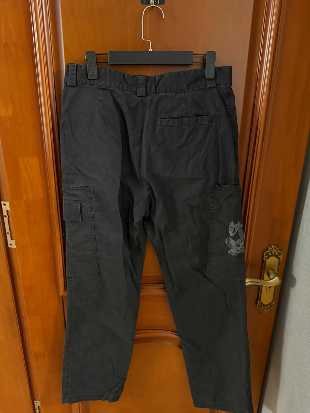 Louis Vuitton Black Peace Dove Embroidered Cargo Trousers
