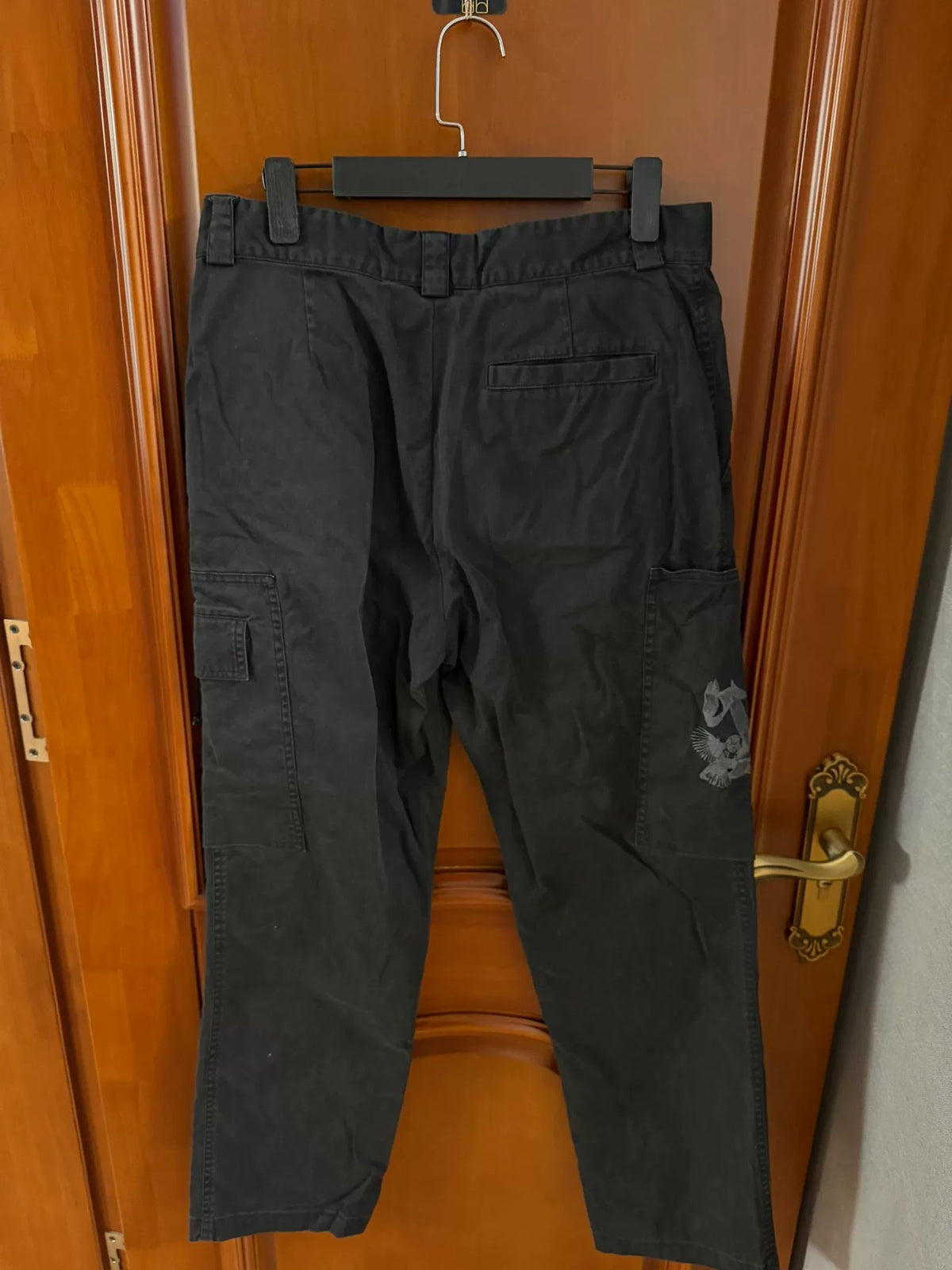 Louis Vuitton Black Peace Dove Embroidered Cargo Trousers