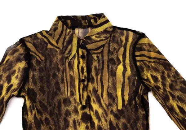 Jean Paul Gaultier Vintage Leopard Print Mesh Shirt