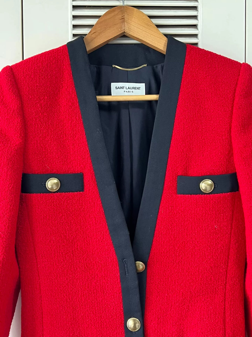 Saint Laurent red wool coat