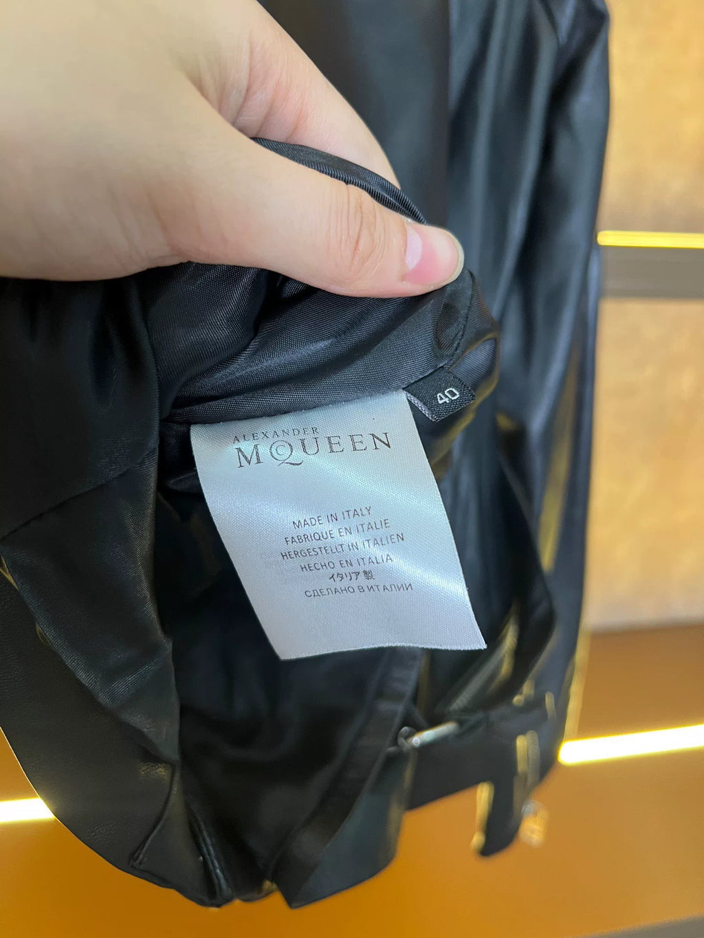 Alexander McQueen Diagonal Zip Leather Jacket