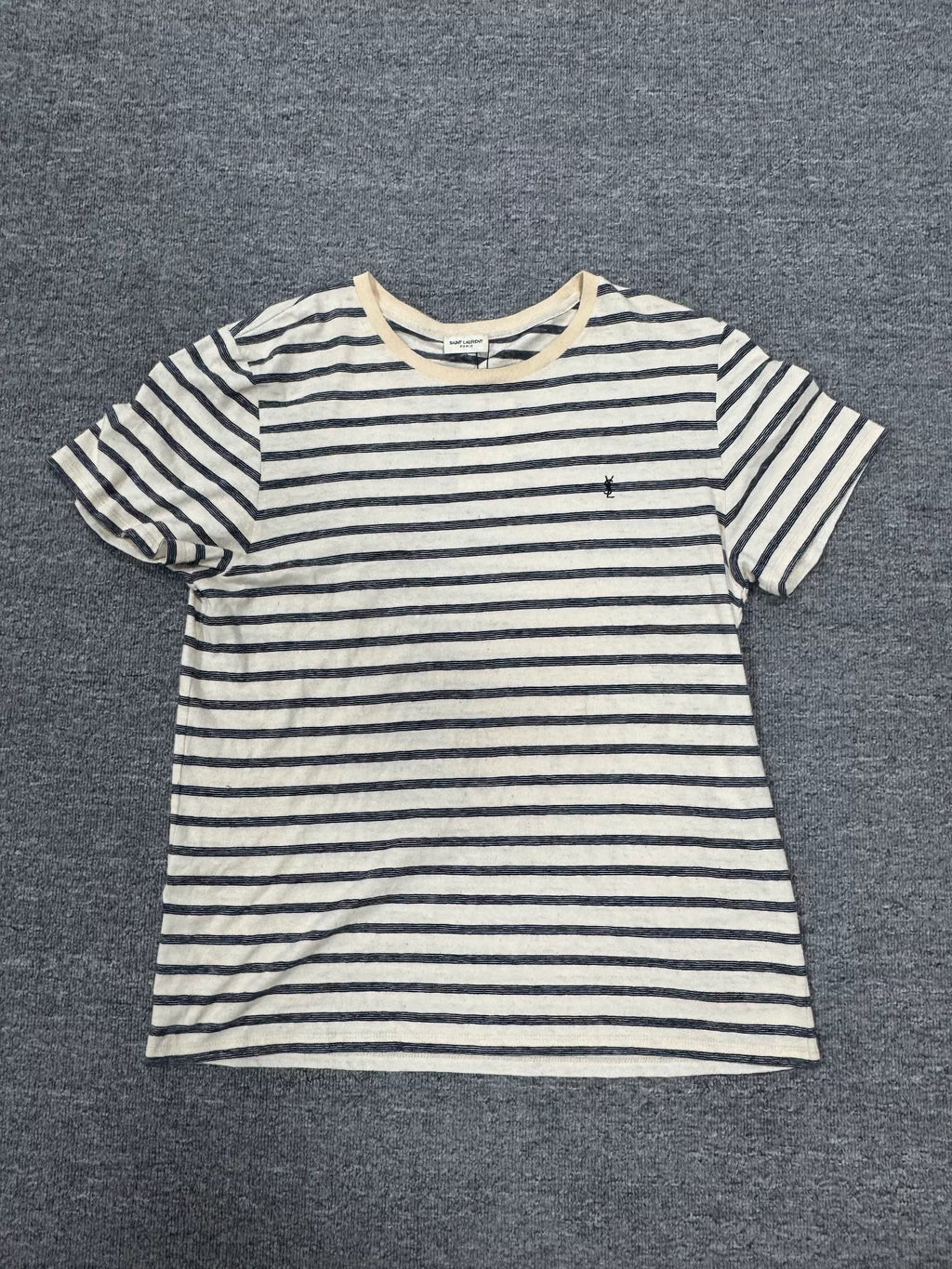 Saint Laurent Striped Short Sleeve Top