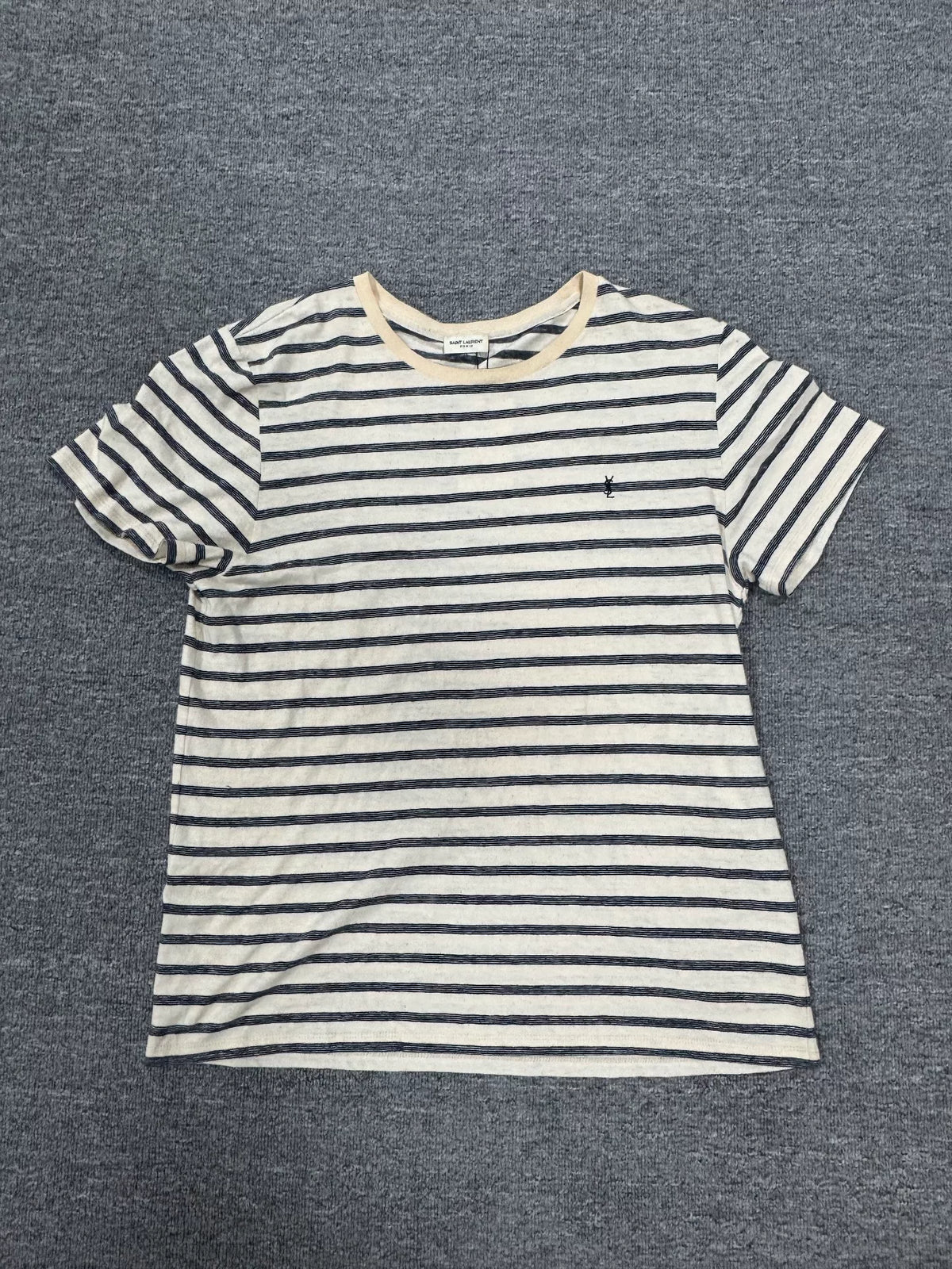 Saint Laurent Striped Short Sleeve Top