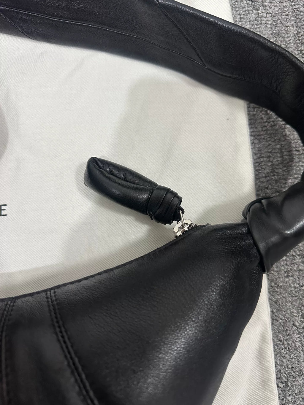 Lemaire SS26 croissant Black Lambskin Top