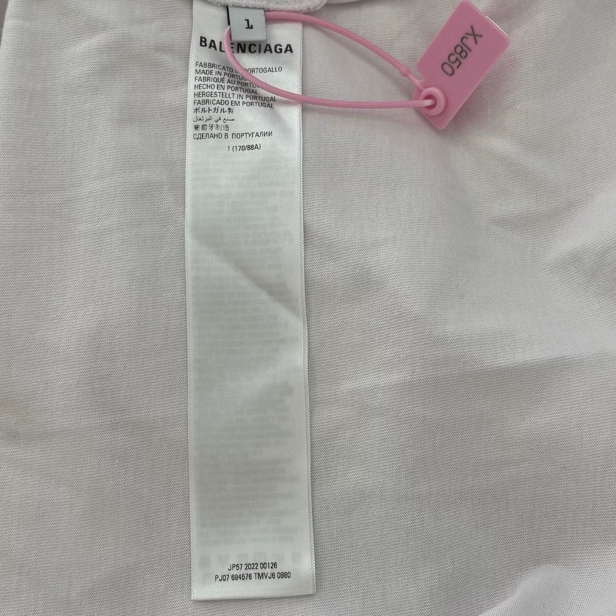 Balenciaga White Blocked Logo Letter Print Short Sleeve Top