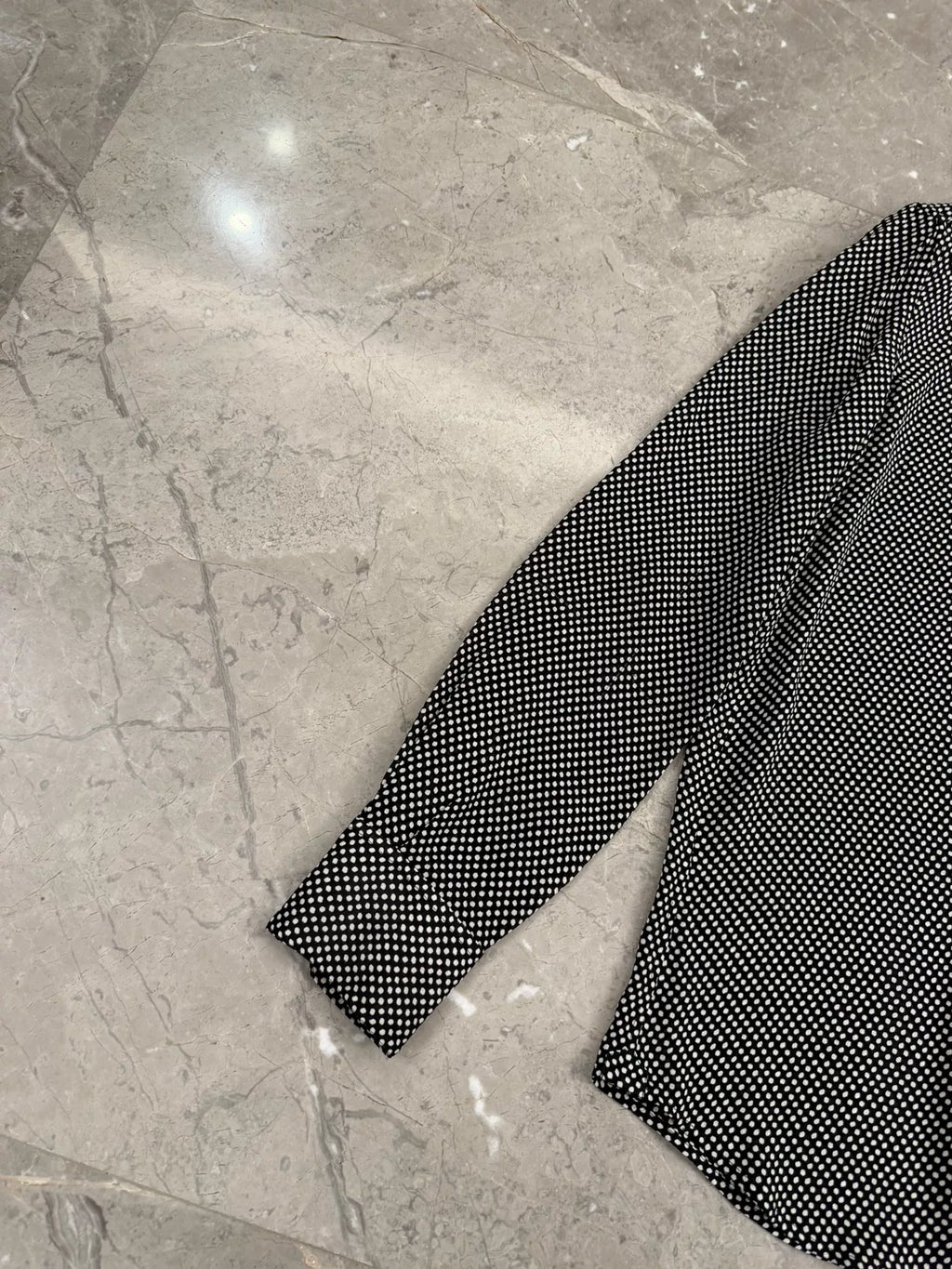 Celine Polka Dot Print Petal-Collar Long Sleeve Shirt by Hedi Slimane