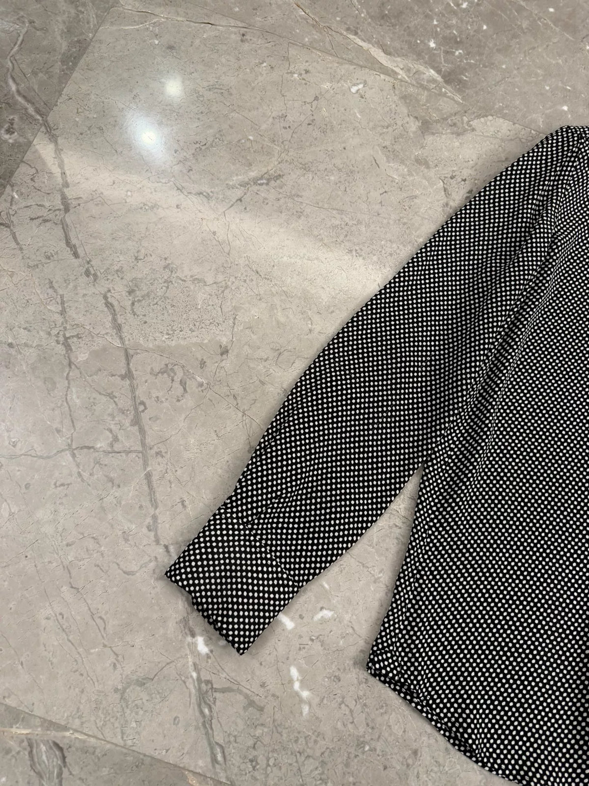 Celine Polka Dot Print Petal-Collar Long Sleeve Shirt by Hedi Slimane