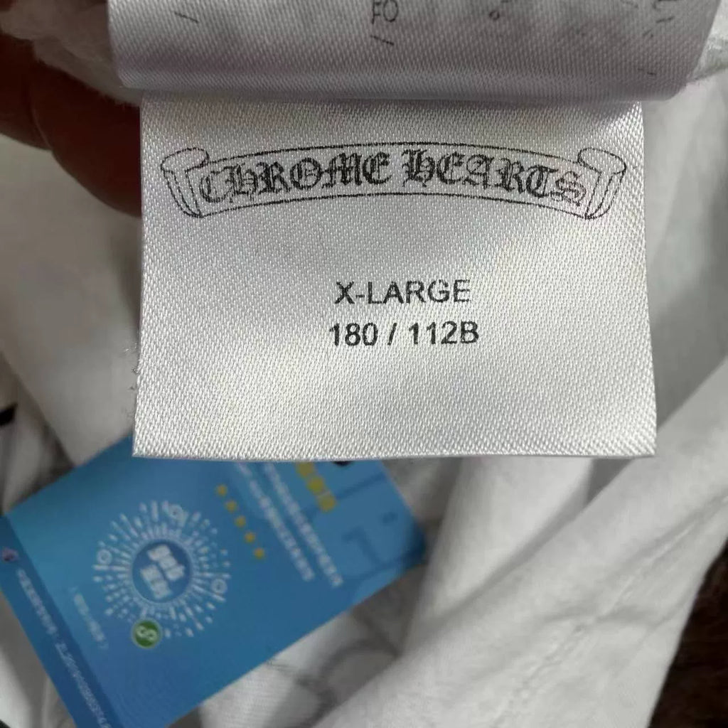 Chrome Hearts White Horseshoe Qilin Arm Long Sleeve Top