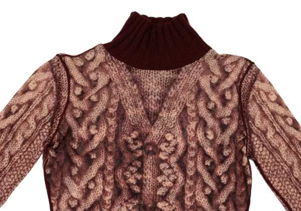 Jean Paul Gaultier Vintage Red Cable Knit Mesh Top