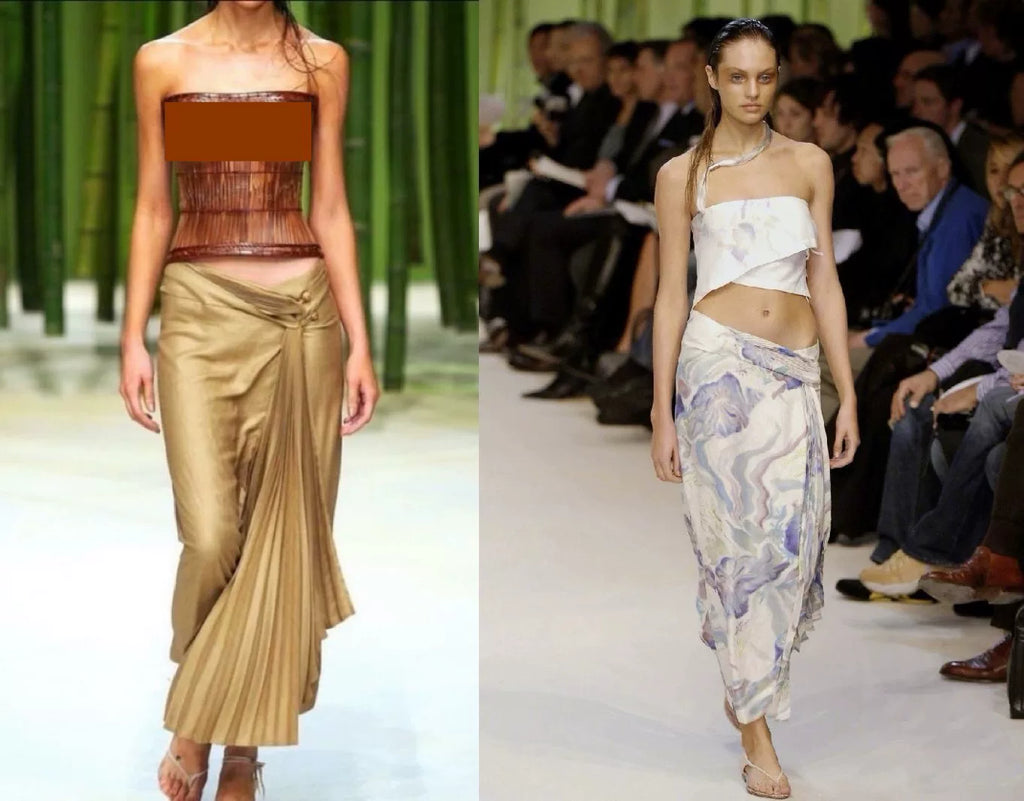 Issey Miyake 06SS Runway Oil Paint Pleated Skirt - Devines