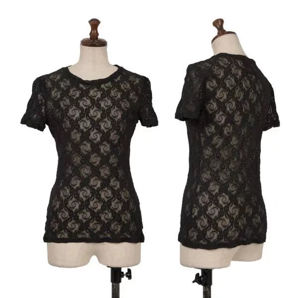 Jean Paul Gaultier Vintage Black Lace Floral Mesh Top