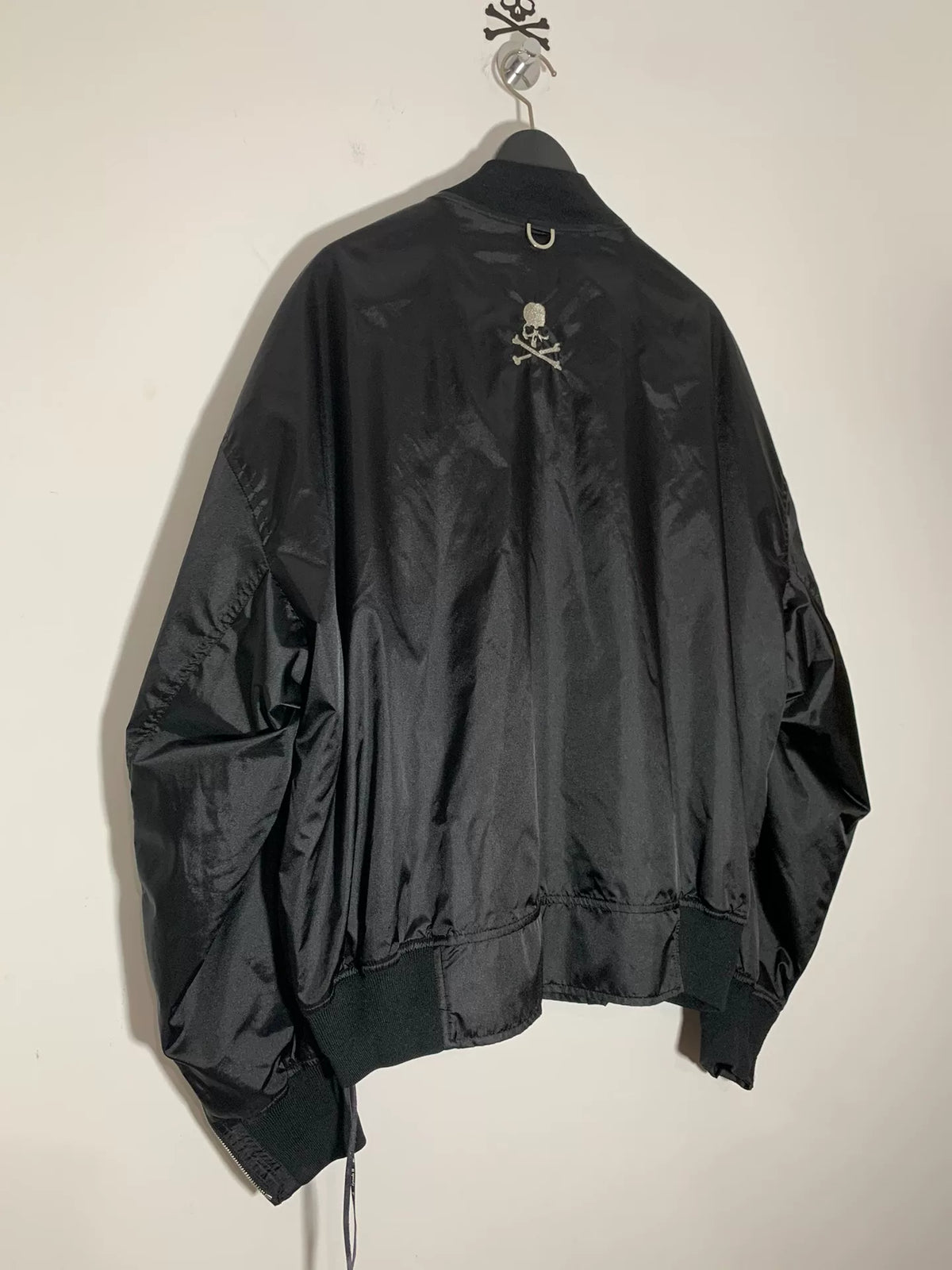 mastermind Japan Silver Embroidered Silk Flight Jacket