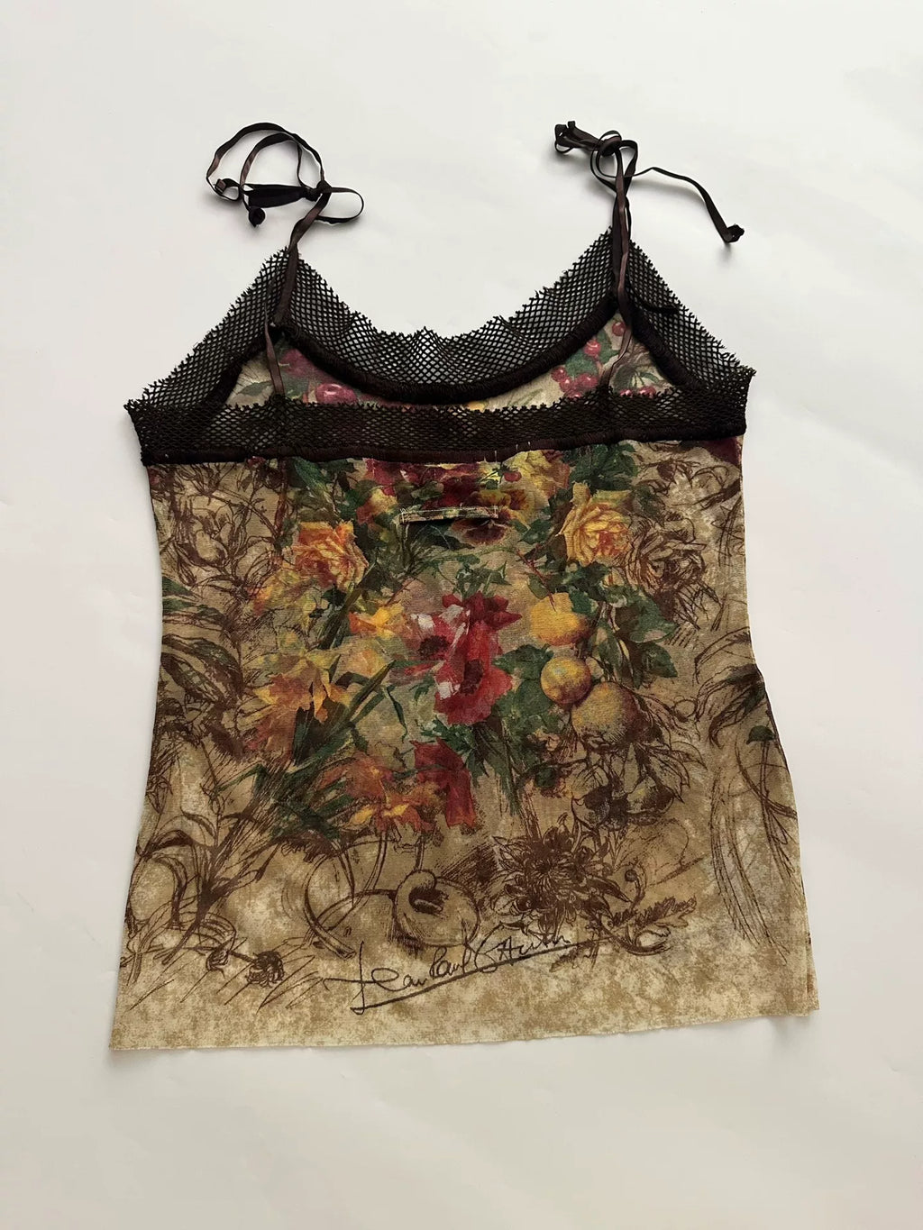 Jean Paul Gaultier 1999 Mesh Print Top