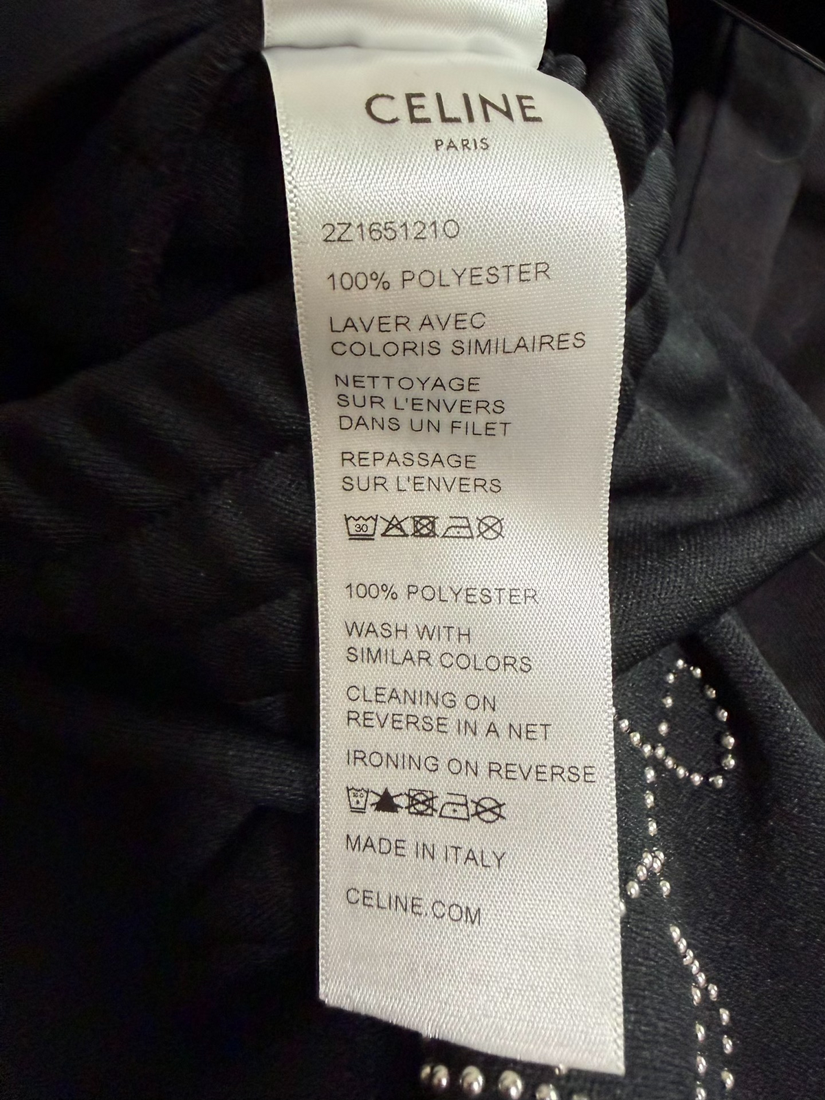 Celine FW22 Rivet Vertical Logo Wide Leg Pants by Hedi Slimane