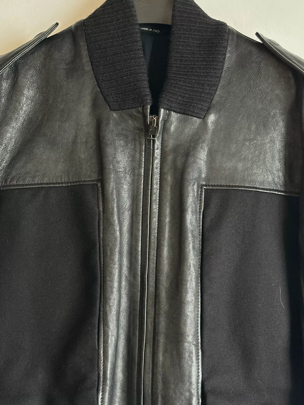 Maison Martin Margiela | 2014 Wool and Leather Zip-Up Jacket