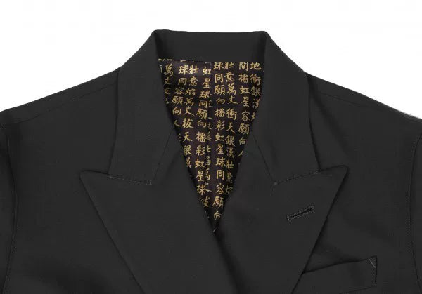 Jean Paul Gaultier Vintage Black Text Double-Breasted Coat