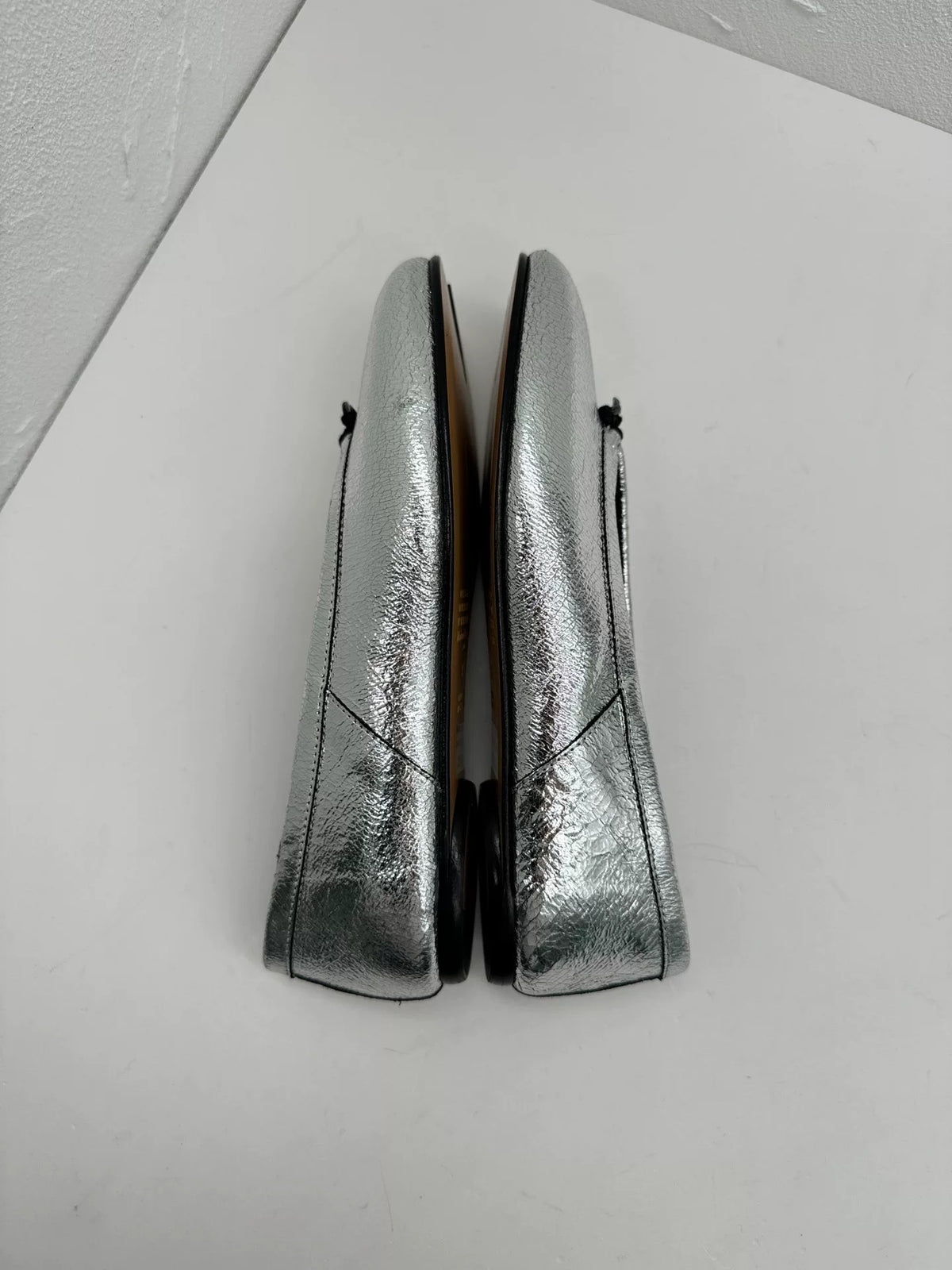 Maison Margiela Silver Cracked Calfskin Tabi Flats
