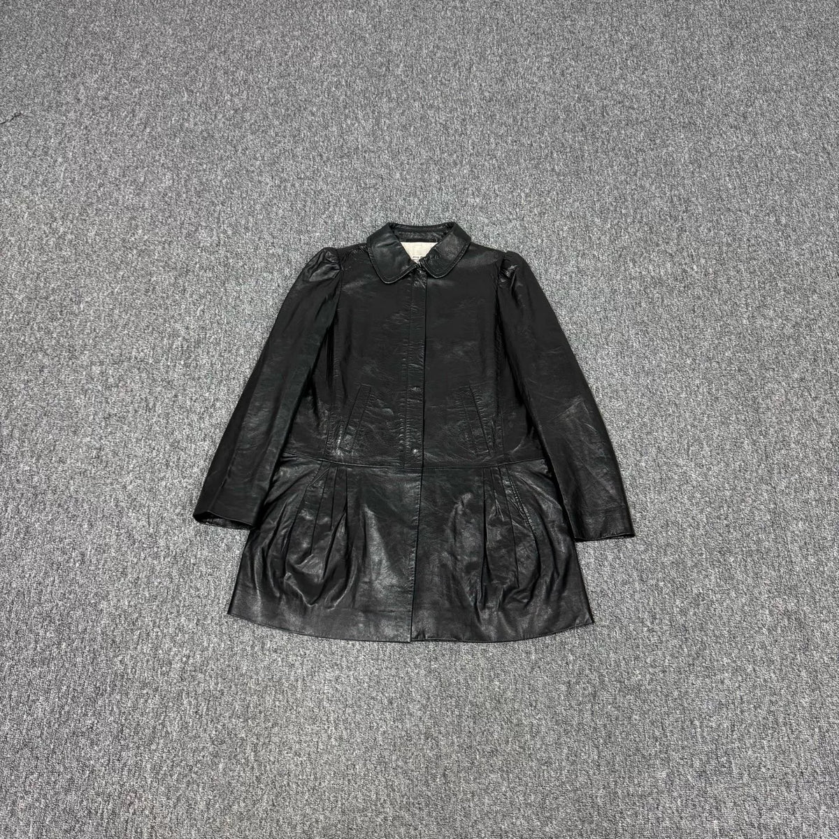 Miu Miu silk lining lamb leather shirt-style dress