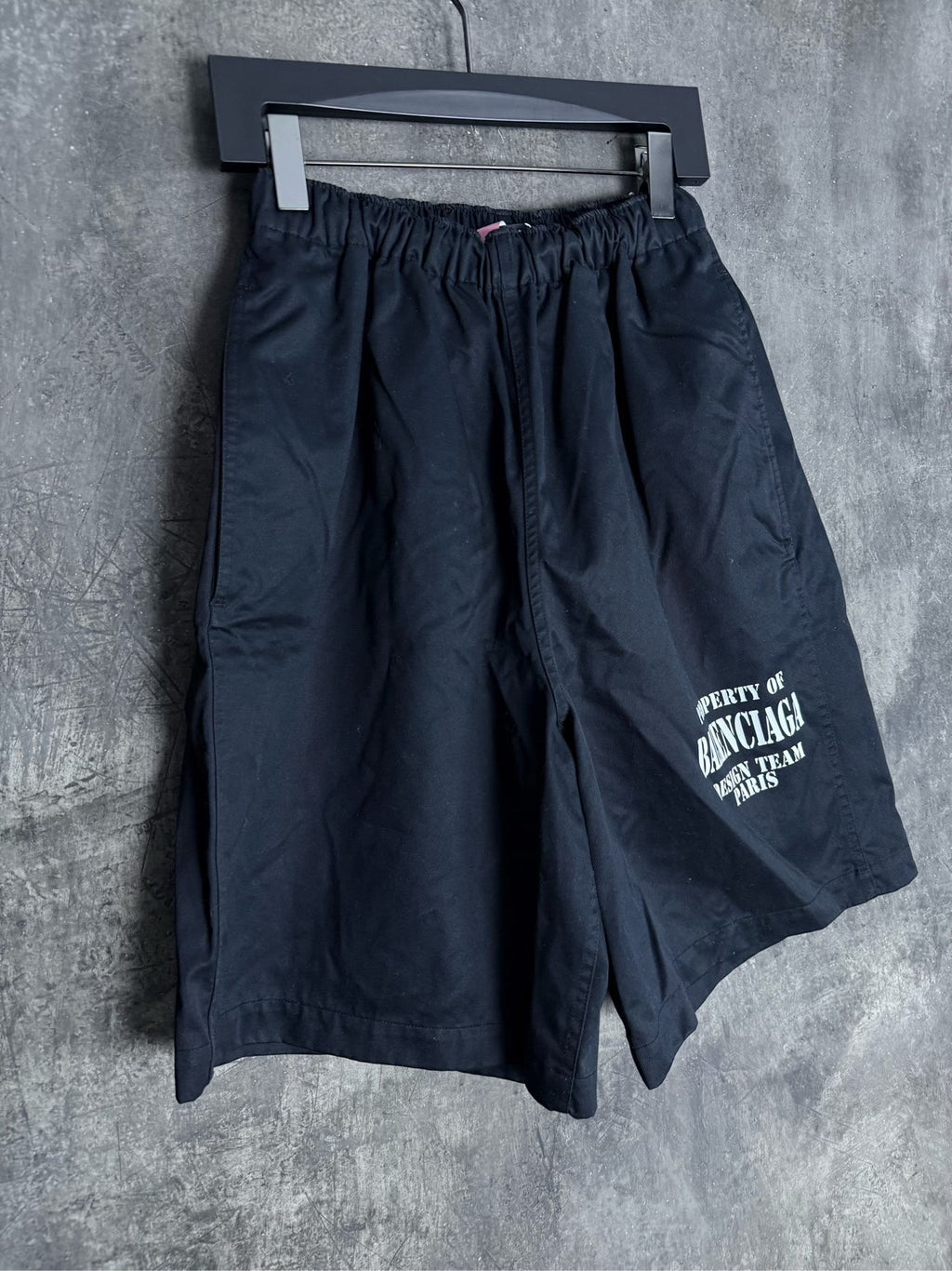 Balenciaga Black Slogan Nylon Shorts