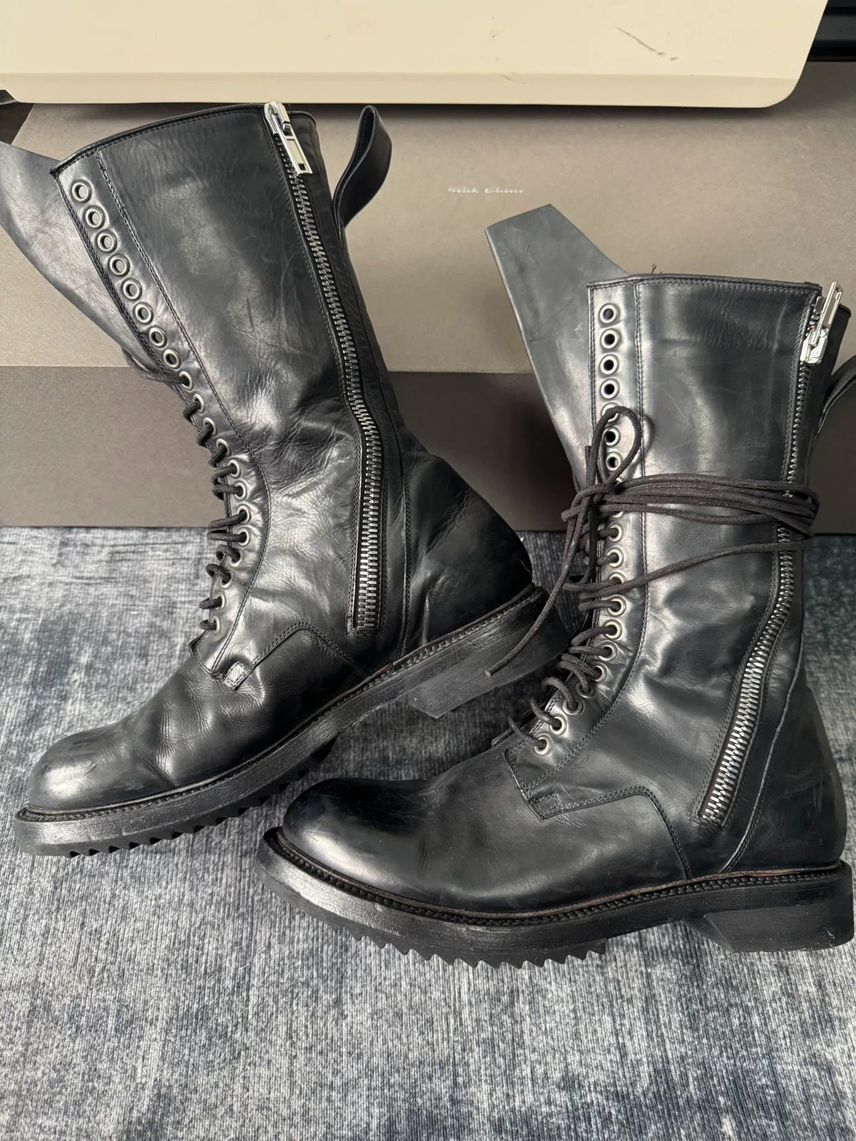 Rick Owens mainline heavy-duty high-top boots