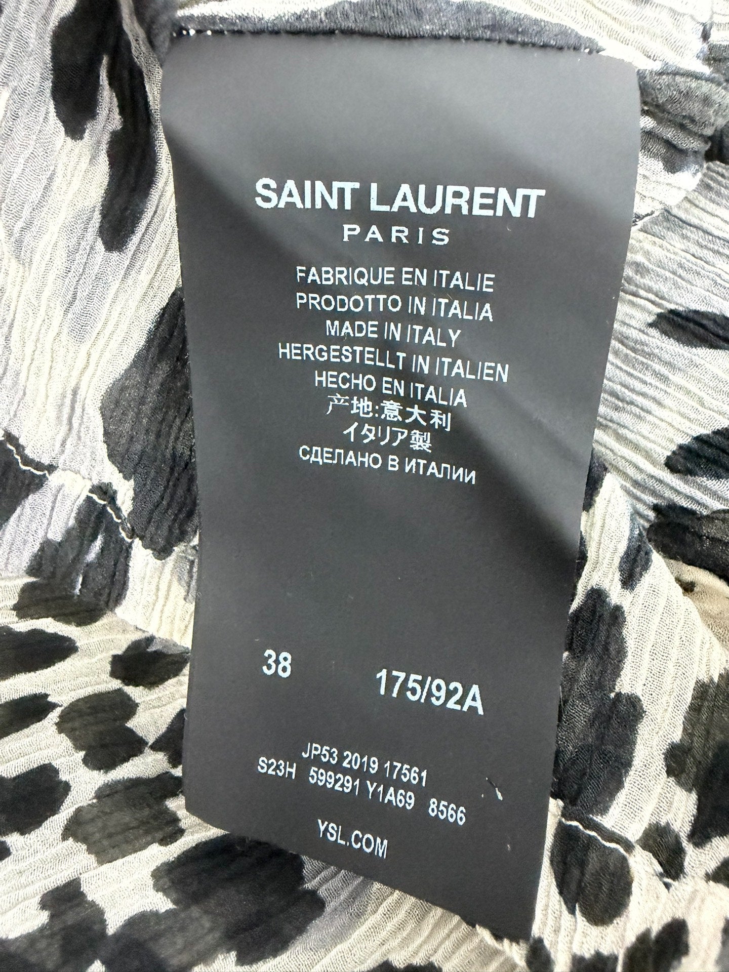 Saint Laurent 20ss Silk Black White Shirt