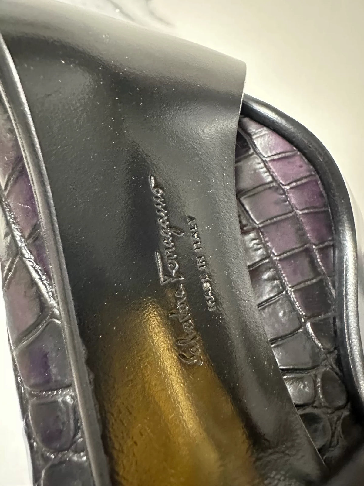 Ferragamo crocodile print Heels