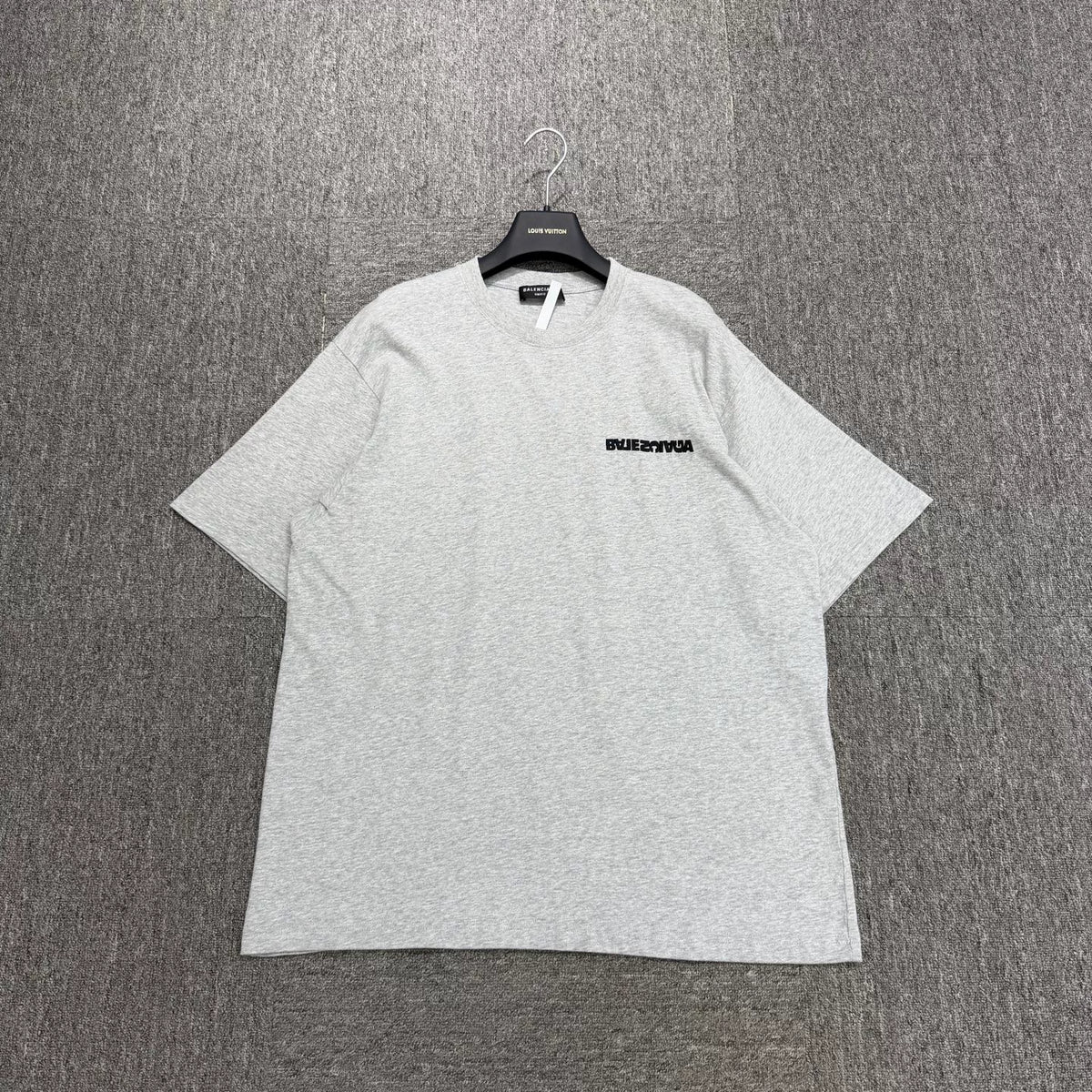 Balenciaga Inverted Embroidered Letter Short Sleeve Top