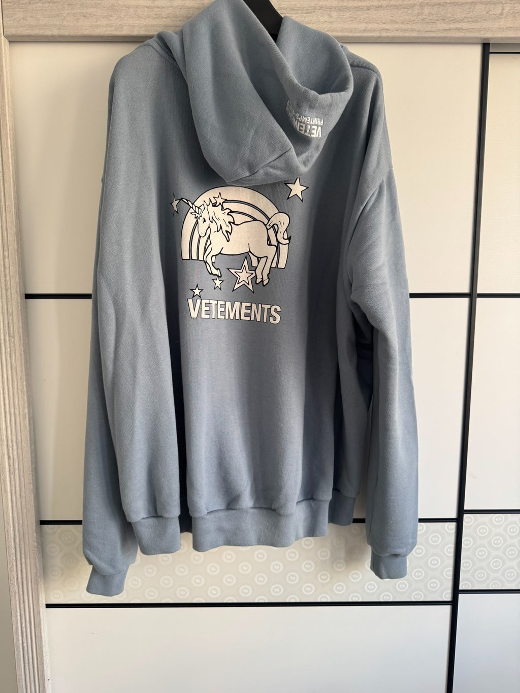 Vetements Blue Unicorn Hoodie