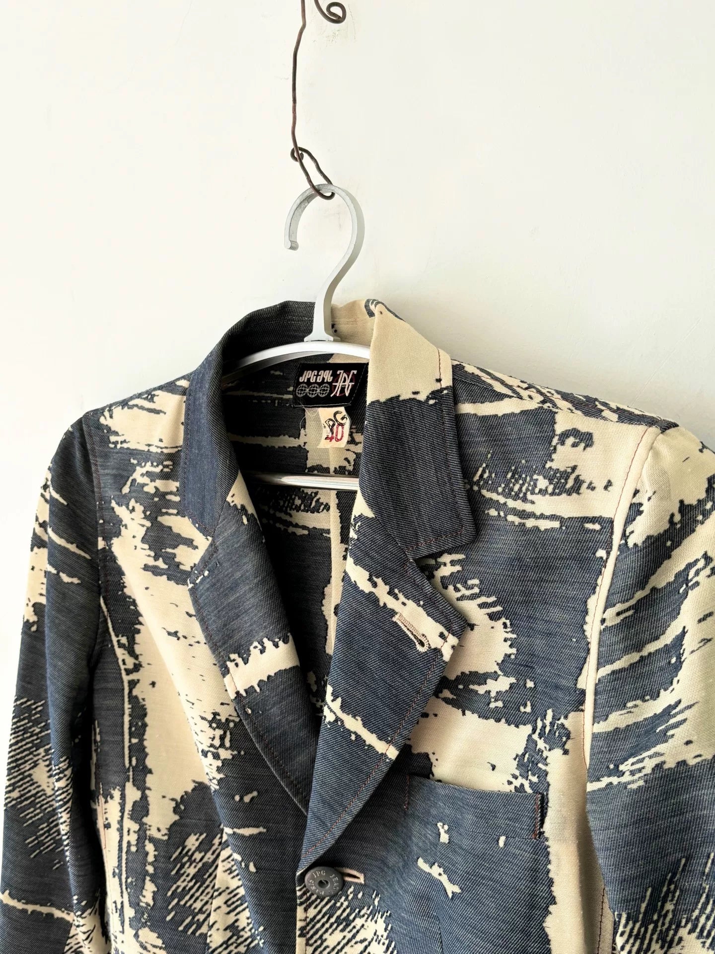 Jean Paul Gaultier 90s Archive Brush Print Blazer