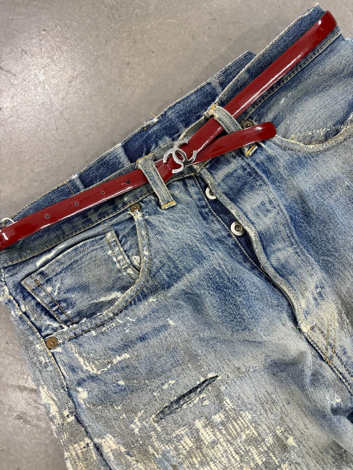 Chanel Red Cowhide Double C Jewelry Series Belt