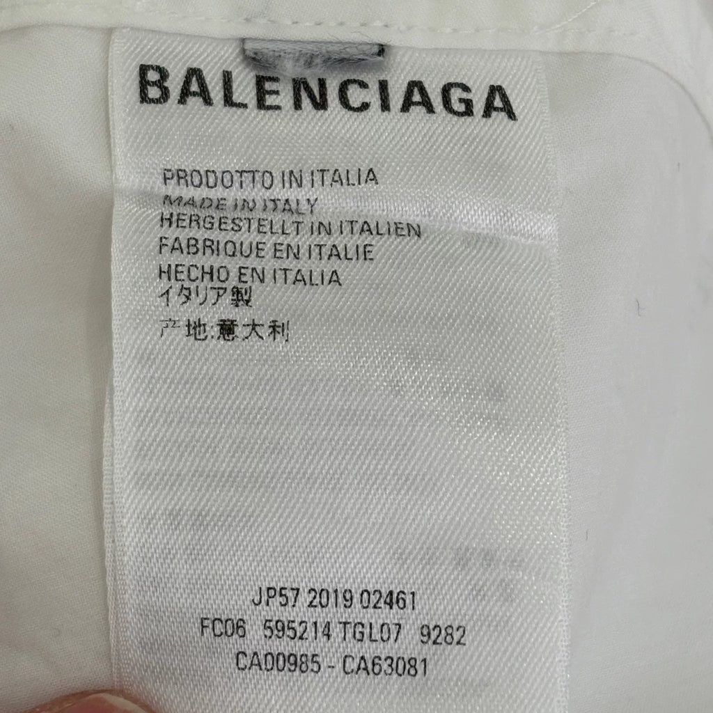 Balenciaga All-Over Print Silver Logo Long Sleeve Shirt