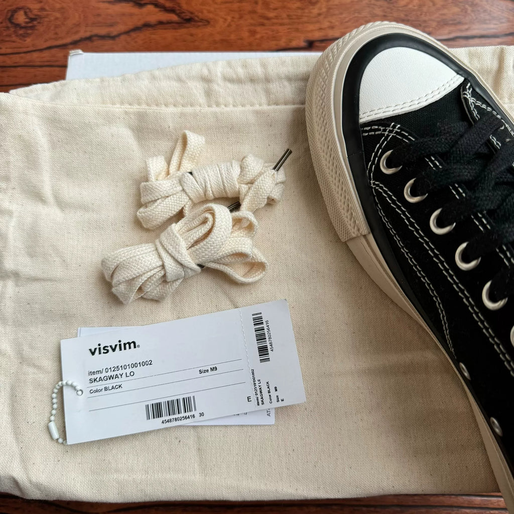Visvim 25ss SKAGWAY LO CANVAS black thin-sole canvas shoes