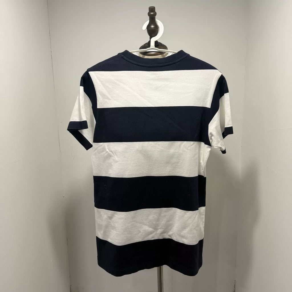 Louis Vuitton Striped All-Over Print Denim Color-Block Short Sleeve SHhirt