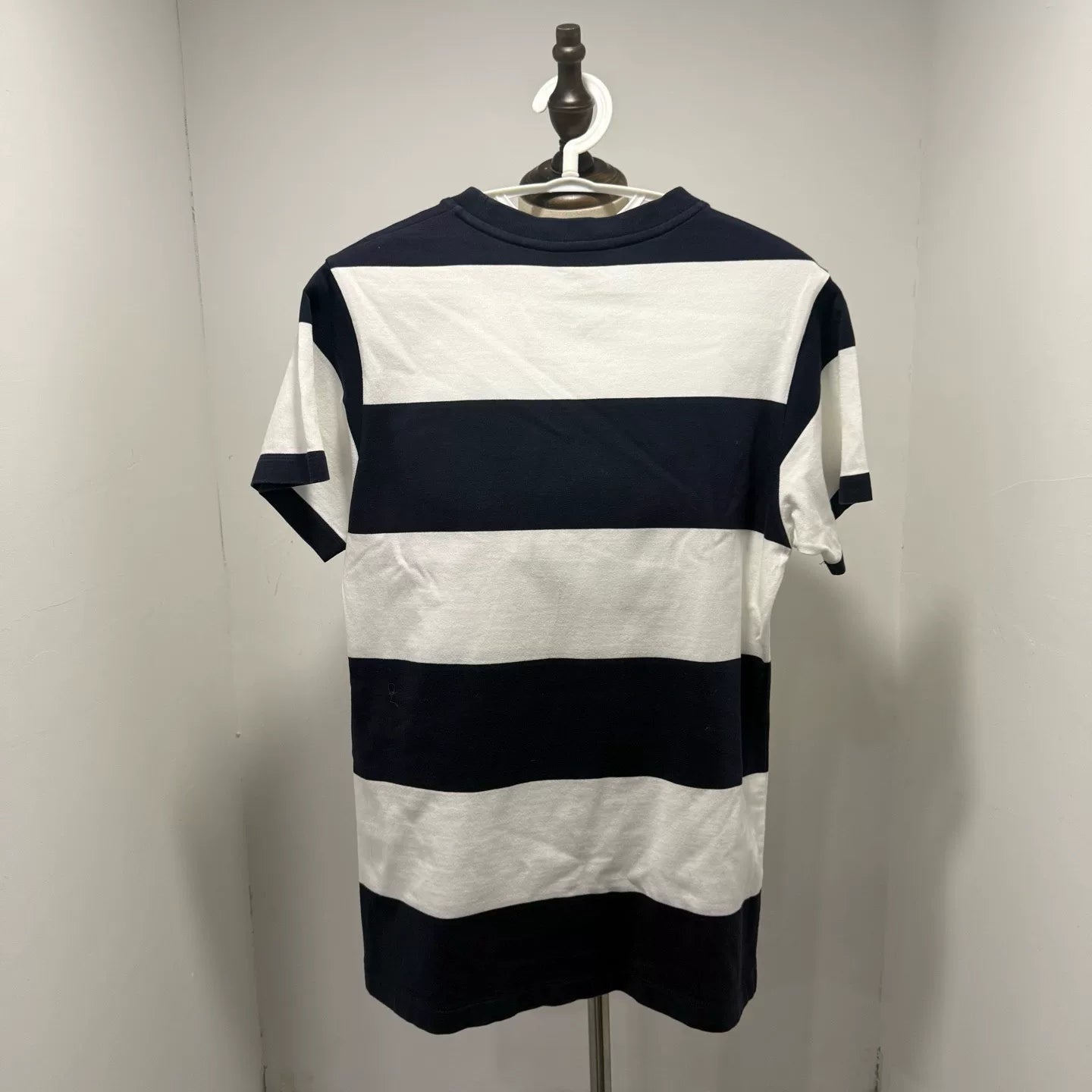 Louis Vuitton Striped All-Over Print Denim Color-Block Short Sleeve SHhirt