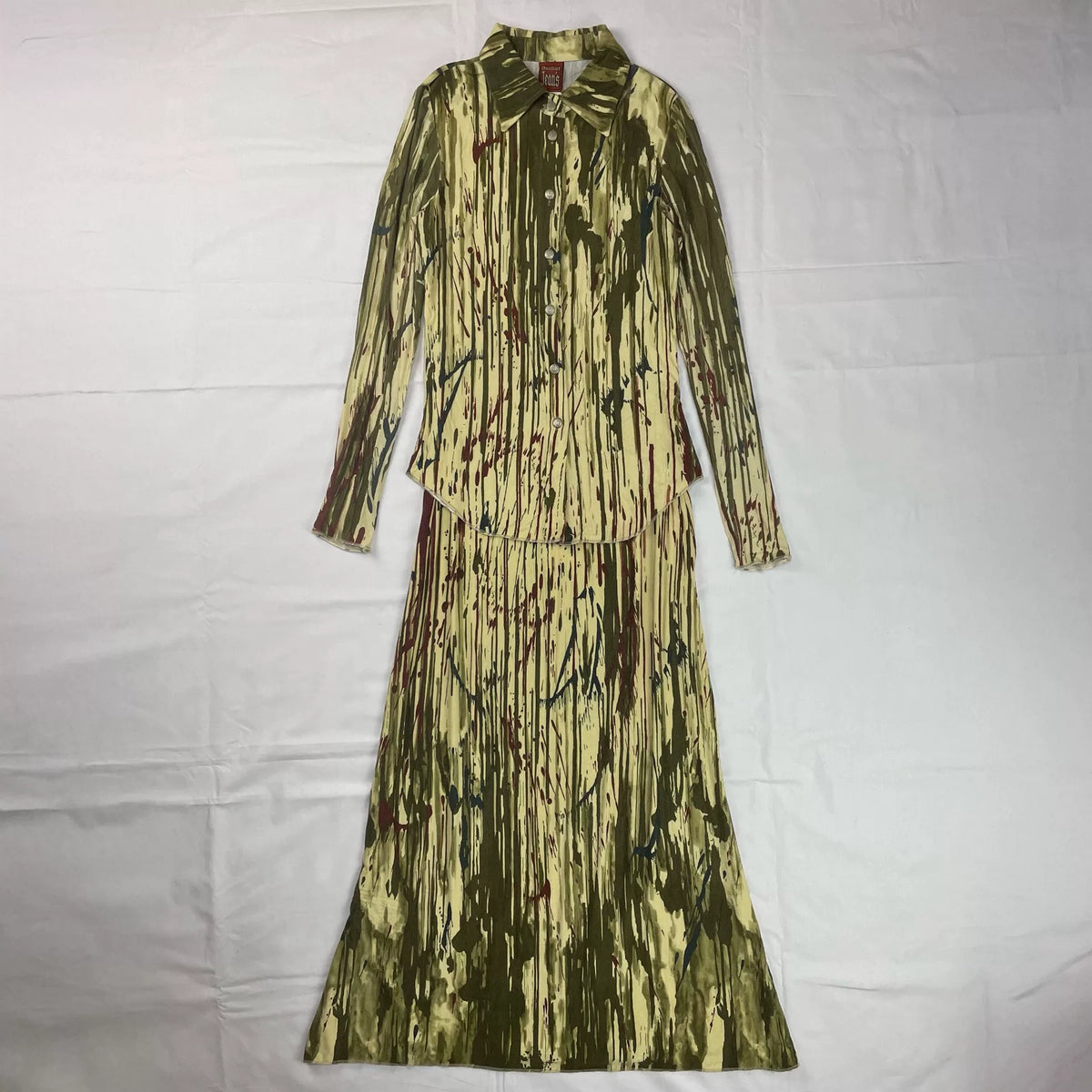1996 Jean Paul Gaultier Blood-Dripping Stretch Shirt and Skirt Set