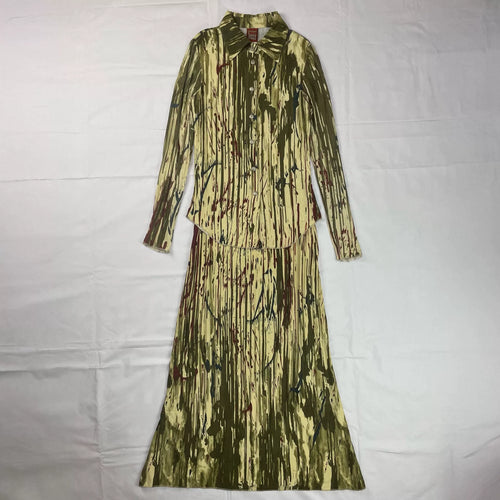 1996 Jean Paul Gaultier Blood-Dripping Stretch Shirt and Skirt Set