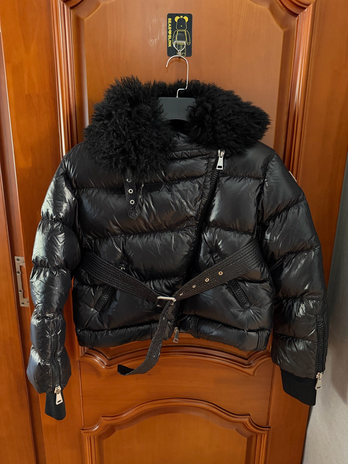 Moncler Montgetech Black Detachable Fur Collar Down Jacket