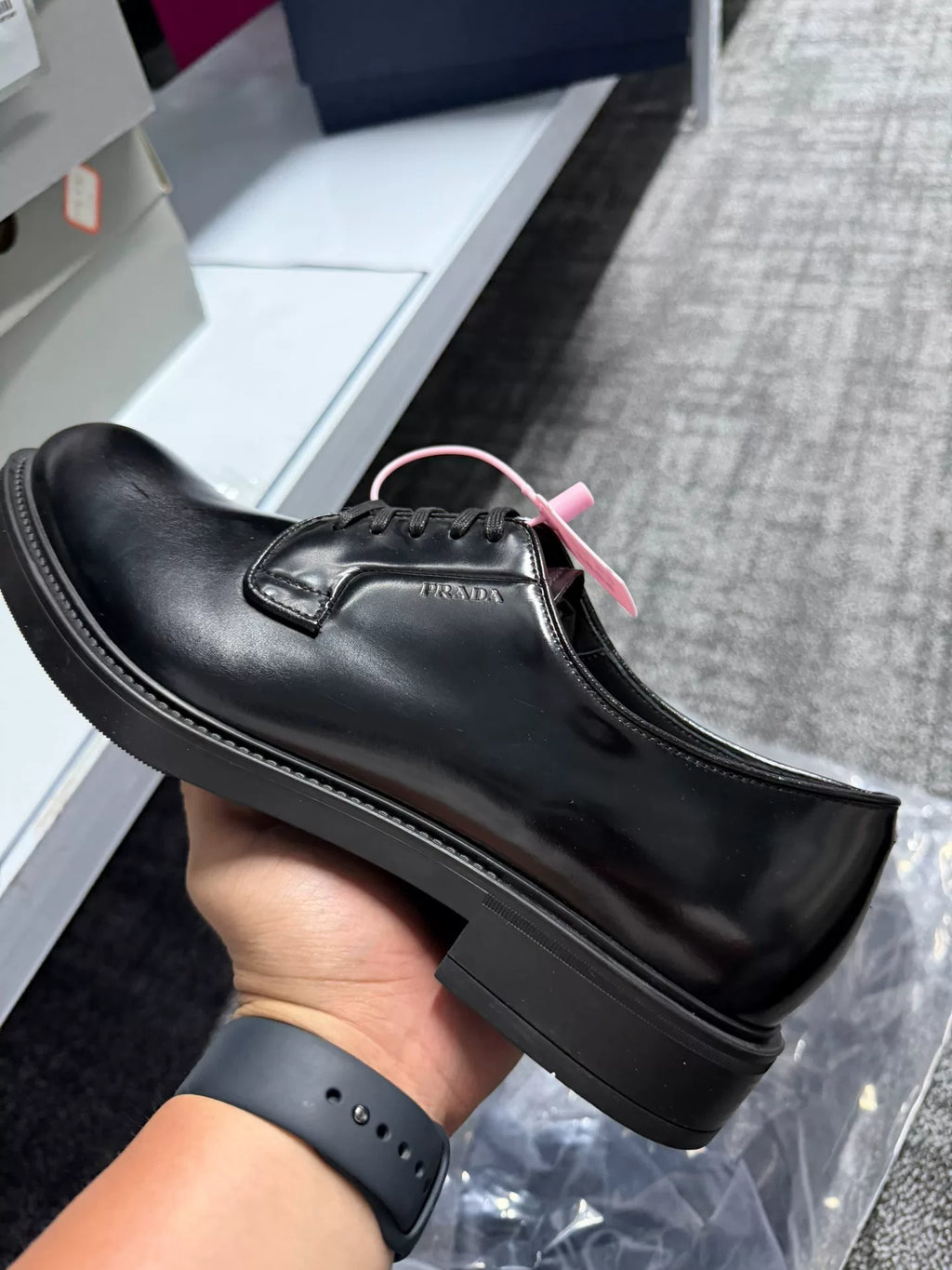 Prada men's leather shoes