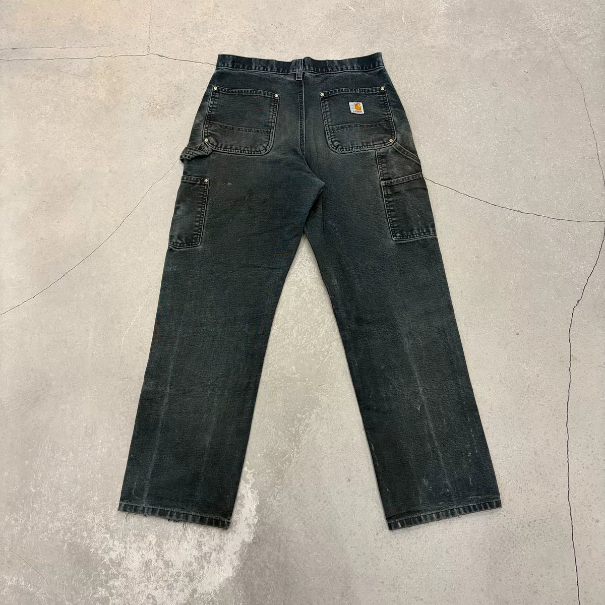 Carhartt B01 Black Distressed Double-Knee Work Pants